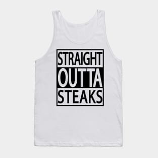 STRAIGHT OUTTA STEAKS FUNNY CARNIVORE MEAT LOVERS BBQ MEME Tank Top